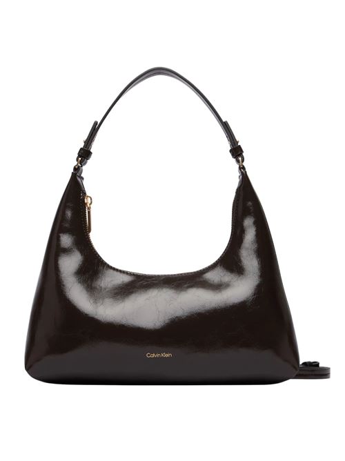 Borsa a spalla con finitura lucida
